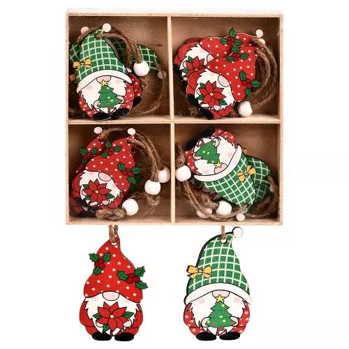 Фігурка-підвіска новорічна "Wooden" 12шт/уп Stenson R96366 фото 3